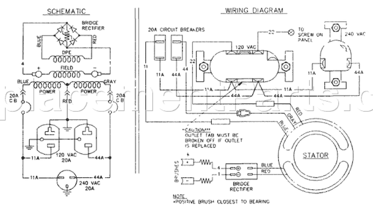 Page B Diagram and Parts List for 9570-0  Briggs and Stratton Generator
